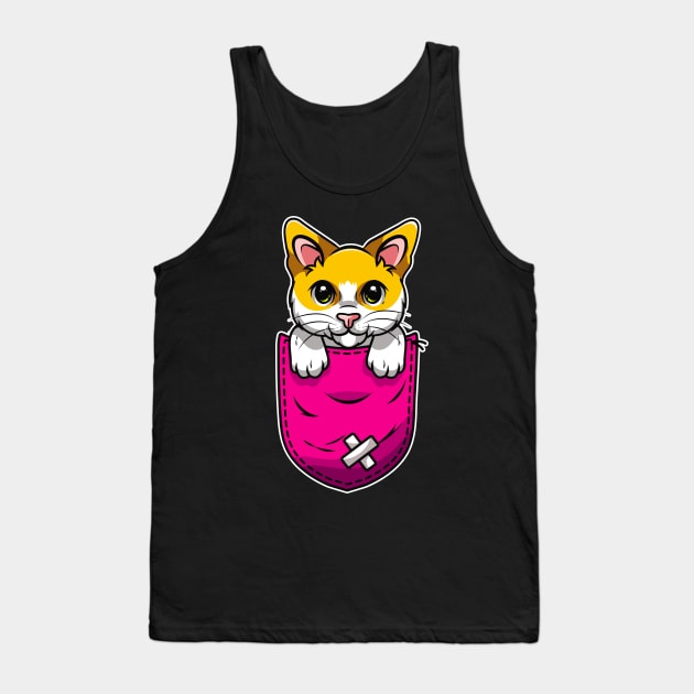 Cute Cat In Bag Cats Lover Tank Top by Foxxy Merch